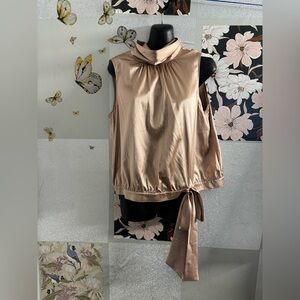 Harold's Elegant Sleeveless Blouse - Tan